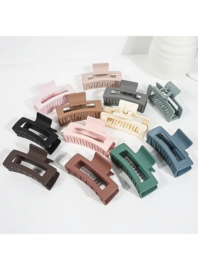 12pcs Multi Color Hair Claw Clips Non Slip Durable Matte Finish For Women - Image 2